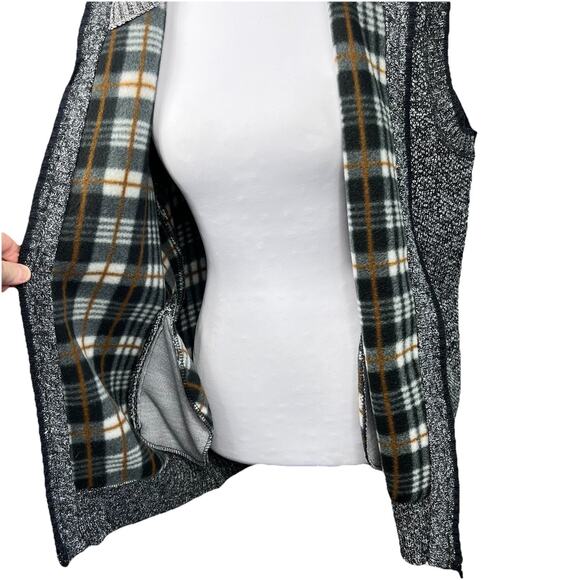 Men's Full Zip Knit Vest Fleece Lined Medium Unbranded Pockets Navy Blue Preppy - Picture 4 of 9